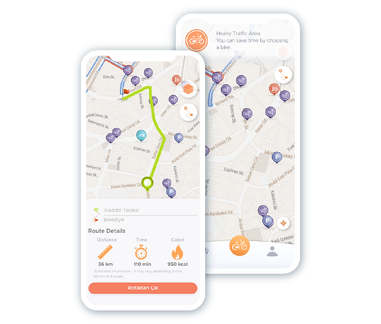 DUMA bicycle route screens